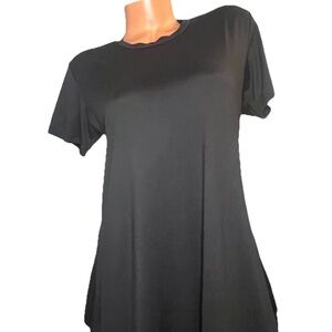 REAL ESSENTIALS NWOT Women’s Black T-Shirt Dress L